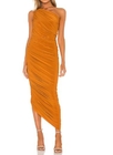 Custom Apparel Manufacturer Ladies Sleeveless Long Slanted Shoulder Party Dress