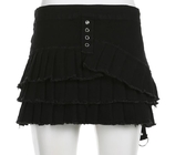 Small Quantity Clothing Manufacturer Women'S Sexy Denim Pleated Skirt D Buckle Zipper Irregular Skirt