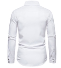 Apparel Custom Factory China Men'S Polyester Blend Casual Long Sleeve Rose Embroidery Square Neck Shirt