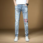 Ironing Diamond Embroidered Trousers Men Pants Wicking Light Color