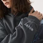 35% Polyester 58% Cotton Plain Black Pullover Hoodie 300g Long Sleeve Custom Logo