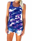 XS XXXXL Sleeveless Cotton T Shirts Beach Gym O Neck Camouflage Ladies Stylish Tops
