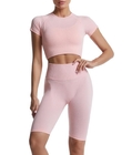 Custom Clothing Factory China Workout Sets For Women 2 Piece Seamless Ribbed Crop Tank High Waist Shorts