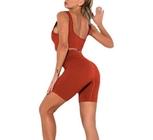 Low Moq Clothing Manufacturer Women 2 Piece Ribbed Seamless Crop Tank High Waist Yoga Sets