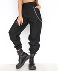 Women'S Fashion Clothing Solid Color Sports Lounge Pants Wide Leg High Waist With Chains