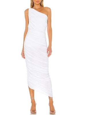 Custom Apparel Manufacturer Ladies Sleeveless Long Slanted Shoulder Party Dress