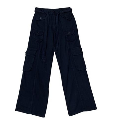 Small Quantity Clothing Factory Vintage Multi Pocket Cargo Pants Loose Straight Jeans Trousers