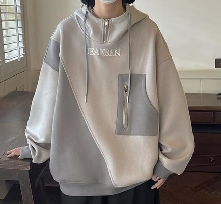 Custom Clothing Factory China Men'S Oversize Long Sleeve Front Pocket Hoodies With Zipper And Hood