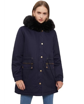 Small Quantity Clothing Manufacturer Women'S Parka Cotton Coat With Fur Collar Hooded Warm Jacket