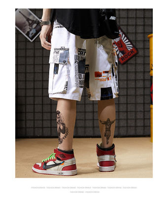 Garment Dyed Cargo Hip Hop Men Streetwear Shorts Large Pocket For 4 To 16 Olds