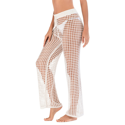 Casual Hollow Pants 100% Polyester Knitted Sexy Women'S Beach Pants