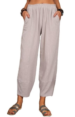 Custom Clothing Women'S Solid Color Loose Linen Polyester Casual Long Pants